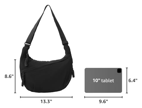 Image of Hobo Bag for Women Men Crescent Shoulder Bag Retro Nylon Canvas Crossbody Bag Slouchy Corduroy Dumpling Bag Purse | Retro