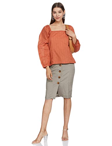 Image of Safana Women's Regular Fit Shirt (LTP7889 Rust 2XL)
