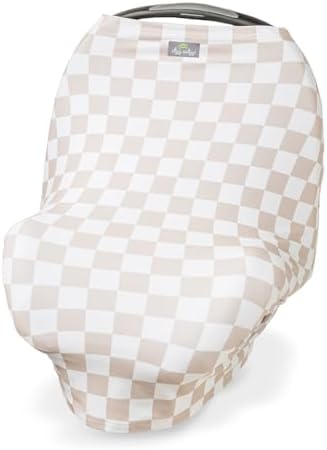 Itzy Ritzy 4-in-1 Nursing Cover, Car Seat Cover, Shopping Cart Cover & Infinity Scarf – Breathable, Multi-Use Nursing Cover Up for Breastfeeding, Carseat Canopy & Stroller Cover (Checkerboard)