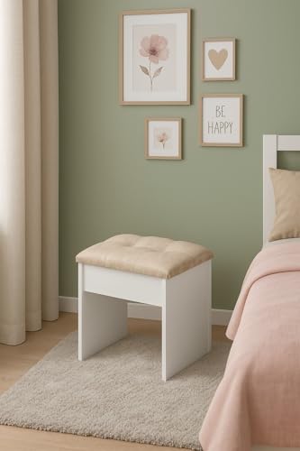 Banqueta Para Penteadeira Camarim Reforçado Puff Estofado Decoração de loja