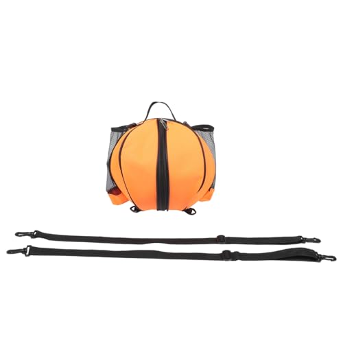 Happyyami Basketball Bag Backpack Portable Basketball Storage Bag Sports Backpack Orange Sturdy Material