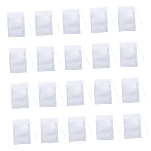 Luxshiny 200個 使い捨てティーフィルターバッグ 茶葉用ドローストリング式 無漂白 茶インフューザーバッグ ハーブ スパイス対応 細目茶こし