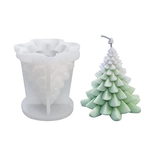 Moldes de silicone 3D velas árvore natal molde de vela de árvore de Natal molde de vela árvore de Natal moldes de vela de silicone 3D sabão de bricolagem, aromaterapia vela de cera (B)