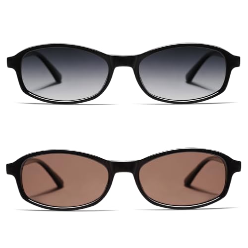Image of VANLINKER Retro Polarized Rectangle Sunglasses Womens Trendy 90s Small Square Sunnies Vintage Narrow Thin Frame VL9855