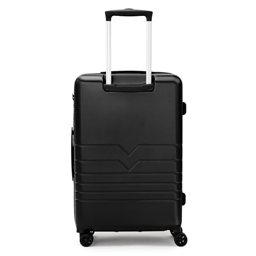 Image of SWISS MILITARY Arctic Lightweight Hard Shell Travel Suitcase Trolley Luggage Combo (Small 55cm & Medium 65cm) Durable PC, Anti-Theft Zipper with Combination Lock & 360 Dual Wheel Black - (44L+ 74L)
