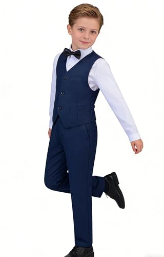 Image of Boys Suit for Kids Formal Slim Fit Tuxedo Suits Ring Bearer Outfit