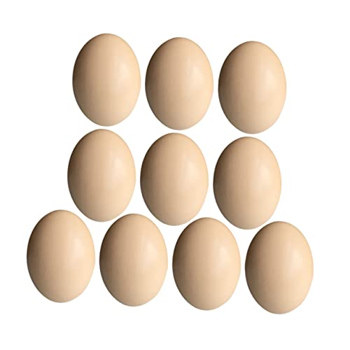 CIYODO 10Pcs Wooden DIY Painting Eggs for Safe and Graffiti Simulation Eggs Beige for Arts Crafts Creative Play and Decorating