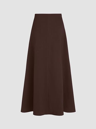 CIDER High Waist Solid Pleated Maxi Skirt4