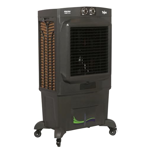 Image of Voltas Tejas Desert Air Cooler, 85 Litre Capacity, Portable with Wheels, Grey