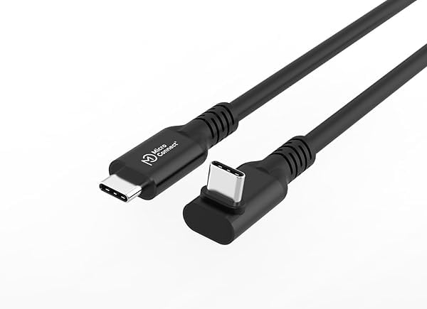 Kabel USB-C na USB-C kątowy 3 m, USB 3.2 Gen 2 x 2 20 Gb/s, Power Delivery 100 W, wideo 4K przy 60 Hz, czarny