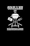 GRILLEN IST MÄNNERSACHE: für Grillmeister Notizbuch Barbecue Notebook Grill BBQ Journal 6x9 kariert