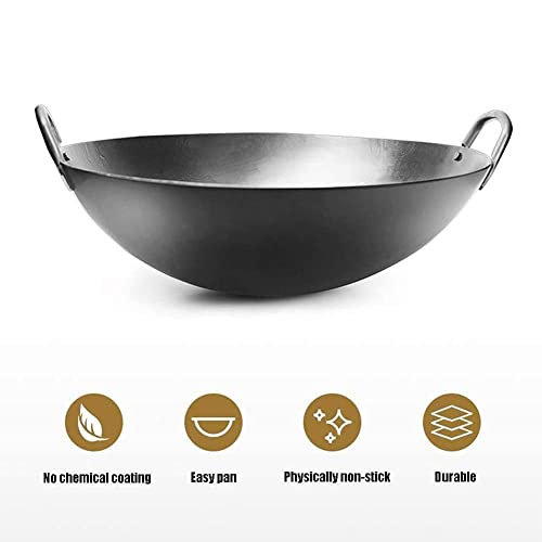 Wok de Hierro Fundido, 36 cm, Fondo Redondo miniatura 2