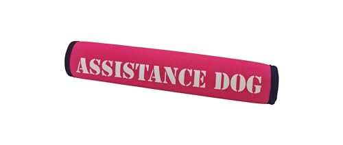 MD Gear Dog Lead Sleeve Friendly Reactive Assistance Dog In Training DO NOT PET Cover Soft Neoprene Leash Wrap (Pink, ASSISTANCE DOG)