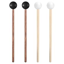 DRUM MALLETS SET: This percussion set includes 4 rubber drumsticks, two black and two white. The white drumsticks are slightly larger, about 6.1 inches (15.5 cm), and the black drumsticks are somewhat smaller, about 5.6 inches (14.3 cm). These drumst...