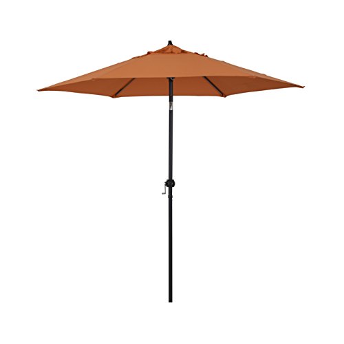Astella 9' Rd Crank Open Tilting Market Umbrella, Tuscan Orange