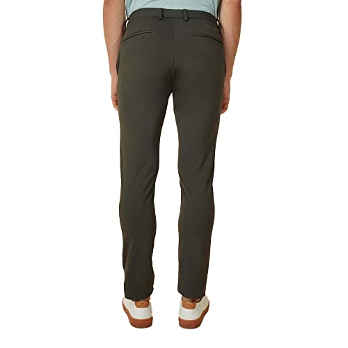 Image of Siea Casual Solid Khakis in Brown