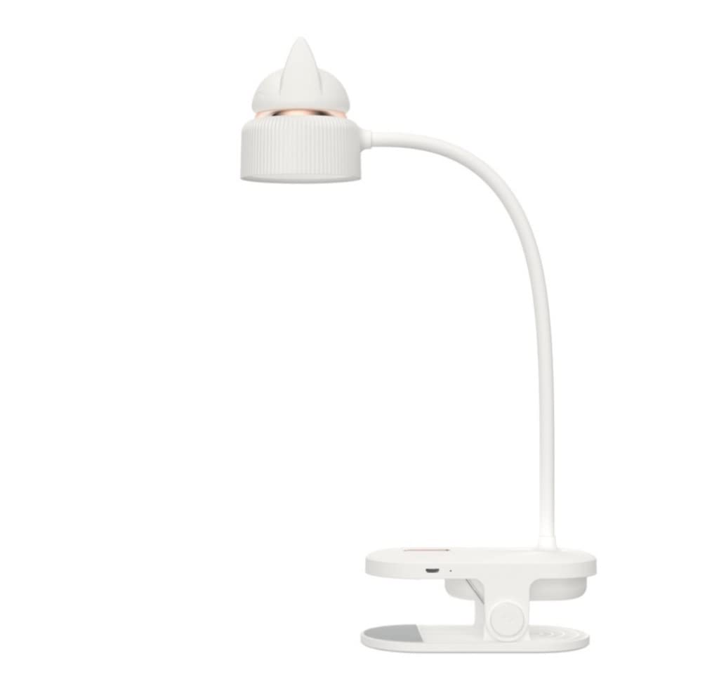 Lampka Nocna Lampka do Czytania Lampa Biurkowa LED USB Do Ładowania Lampka Stołowa Do Czytania Badania Lampa Stołowa Biurowa Przenośna Lampka Nocna Do Zginania Lampka Nocna Lampa Robocza(White,Clip st