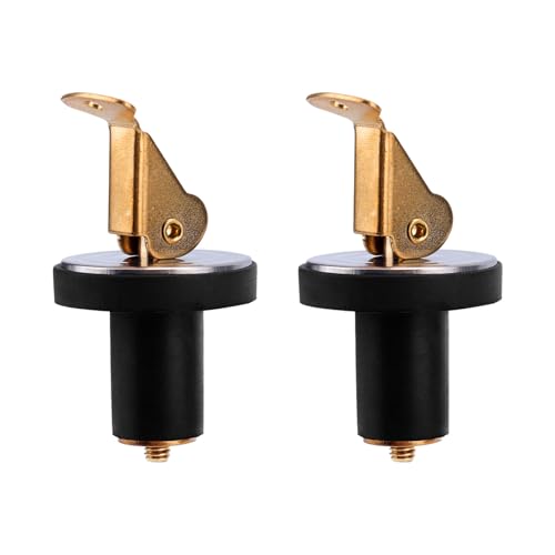 2pcs Brass Boat Drain Plugs, 1/2 Inch Deck and Baitwell Bait Well Plug with Snap Handle Livewell Live Well Drain Plug for Marine Kayak Yacht Fishing Boating Boats Accessories