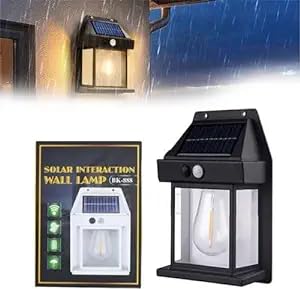 BEYKURY Solar Wall Bulb Light | Solar Bulb | Outdoor Garden Wall Light | Solar Wall Lamp | Solar Lamp | Solar Sensor Bulb | Solar Sensor Wall Light | Solar Sensor Wall Bulb (1 PC)