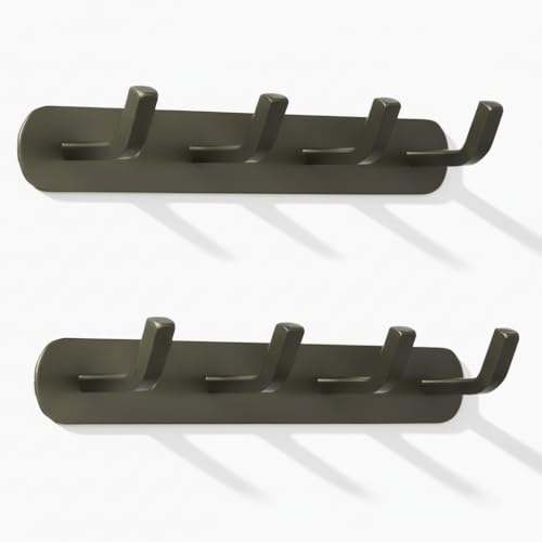 Image of SOSSI 4-Pin Cloth Hanger, Wall Mounted Hook Rail with 4 Hooks for Bathroom, Kitchen, Key Holder, Cloth-Towel Hanger, Robe Hook Pack of 2 (Satin Finish)