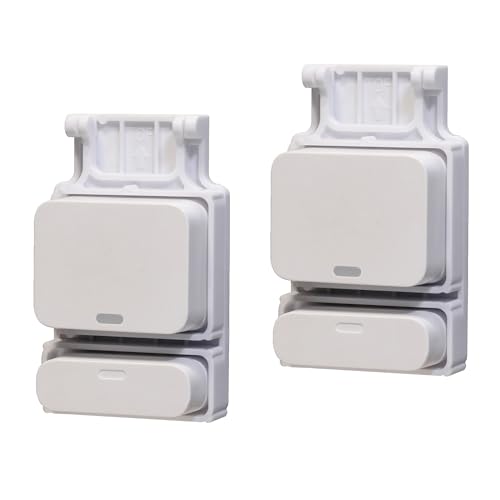 Garage Door Bracket Compatible with SimpliSafe Entry Sensor Easy Setup Durable Build Pre-Installed Double-Sided mounting Tape & Pre-Cut Holes (Screws Included) (2 Pack)