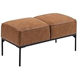 HOMCOM Taburete Pie de Cama, Marrón