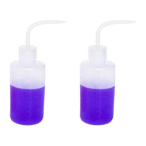 Safety Wash Bottle, 250ml/250ml Squeeze Bottle, Narrow Mouth, Plastic (2 Bottles) Cover