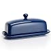 Sweese 3173 Porcelain Butter Dish with Lid, Perfect for East/West Butter, Navy