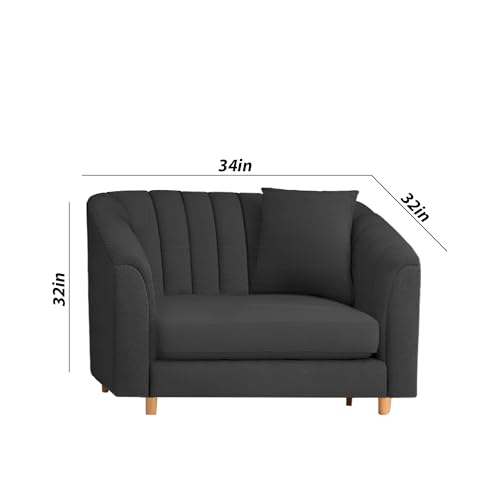 Image of Casaliving Doraldo 1 Seater Sofa Set for Living Room (Black Colour) Premium Fabric Sofa