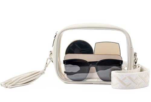 Image of Yarnic Clear Bag Stadium Approved, PVC Transparent Crossbody Purse Small Clear Crossbody Bag with Adjustable Shoulder Strap