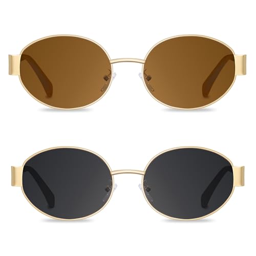 JIM HALO Polarized Oval Sunglasses for Women Men Trendy Retro Sun Glasses Classic Shades UV400 Protection3