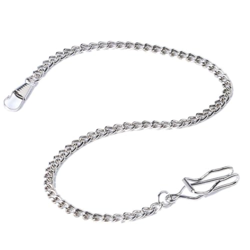 YOCDNOV Paquete de 2 Cadenas de Reloj de Bolsillo- Cadena de Reloj de Bolsillo para cinturón de Metal, Cadenas Reloj, Accesorios clásicos de Reloj de Bolsillo, Regalos creativos para Hombres (Plata)