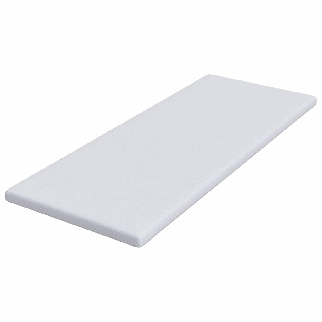 Cubrecolchón de espuma de memoria blanca 80 x 200 cm, tejido jacquard de lujo, confort cama suave, soporte de alta densidad para noches frescas