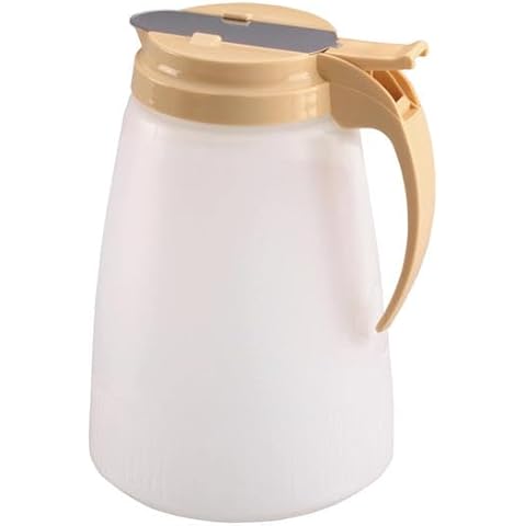 Traex 64 Oz Polyethylene Syrup Server with Almond Top Cover