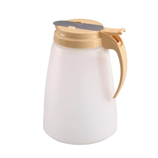 Traex 64 Oz Polyethylene Syrup Server with Almond Top