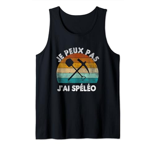 No Puedo Tengo Espeleo Cavidad Subterránea Espeleólogo Retro Camiseta sin Mangas