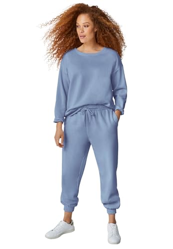 ellos Plus Size Drawstring Waist Fleece Sweatpants