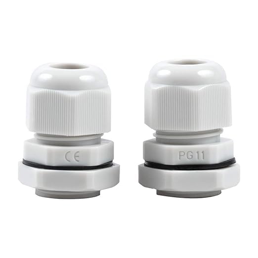 POWER CONNECT IP68 PG 11 Plastic Adjustable Cable Gland Waterproof Cable Gland with locknut Cable Gland Screw Joints for Enclosure Wires (50)