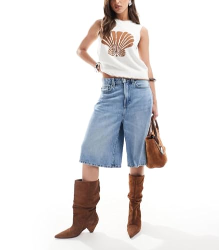 Image of Women Graphic Sweater Vest Y2k Sleeveless Lobster Pullover Top Crew Neck Lightweight Fall Knit Tank Top (Shell Brown,S)