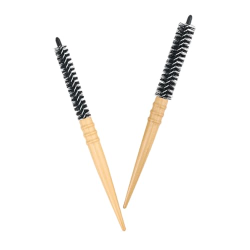 LIFKOME 2 pezzi Spazzola Rotonda per Capelli in Legno Design Ergonomico e Compatto Spazzola per Cotonare e Asciugare Massaggio Delicato e Resistente per Uso Quotidiano