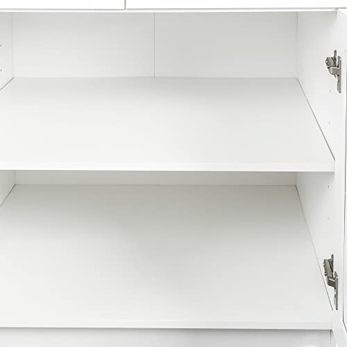 Foobrues White Floor Standing Two Door Storage Cabinet With Movable Layers, Suitable For Kitchens, Bathrooms, And Restaurants #TOP3