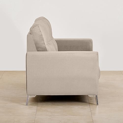 Image of Home Centre | Sylvester | Fabric|Solid Wood | 3 Seater Sofas | Beige | 1 Year Warranty