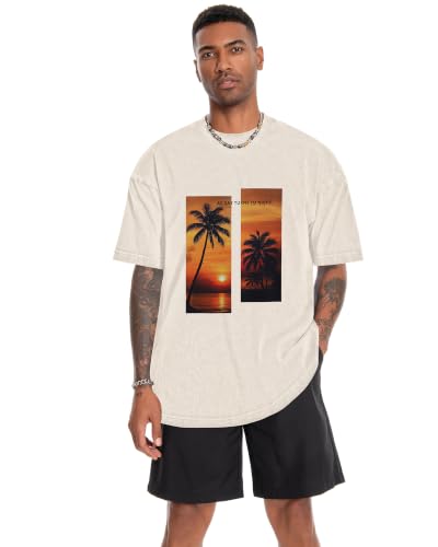 Image of Oversized Tshirts for Men Short Sleeve Vintage Washed Basic Loose Tees 2026