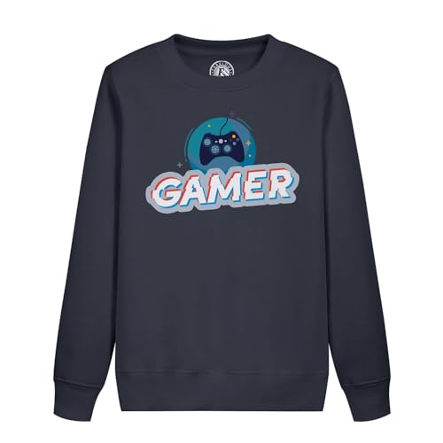 Sweatshirt enfant gamer résistant avec motif jeux vidéo haute densité