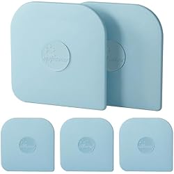 Pan Scraper, 5 Pcs Pot & Dish Scraper Plastic, Sturdy Scraper Kitchen Tool, Aqua | Pot Scraper Non Scratch for Cast Iron, Pot and Pan Cleaning, Food Scraper for Dishes, Home & Apartment Essentials, Aqua