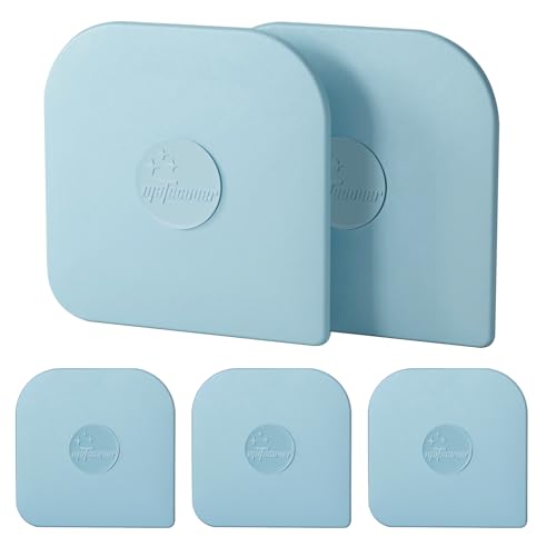 Pan Scraper, 5 Pcs Pot Scraper Plastic, Pot Scraper Non Scratch for Cast Iron, Pot and Pan Cleaning, Sturdy Scraper Kitchen Tool-Aqua