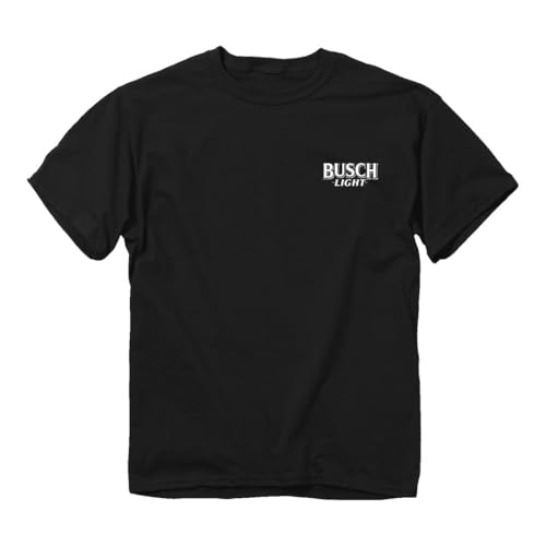Busch Light Short Sleeve T-Shirt, Black | Busch Light, Buck Camo Shield Design | 100% Ringspun Cotton2