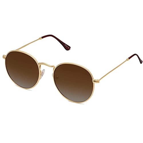 Image of SOJOS Small Round Polarized Sunglasses for Women Men Classic Vintage Shades | Lightweight Stainless Steel Frame UV400 Sun Protection Adjustable Nose Pads SJ1014