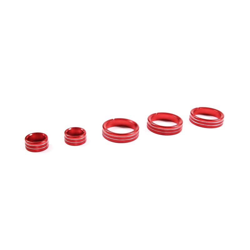 Aluminum Alloy Car Air Conditioner Volume Switch Knob Ring Cover Decoration Trim for Mazda MX-5 2009-2015 Auto Accessories(Red)
