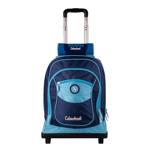 Colourbook Zaino Trolley Scuola SSC Napoli Trasporto Leggero E Versatilità Zaino E Trolley Con Scocca Antiurto Capienza 42 Litri Licenza Ufficiale